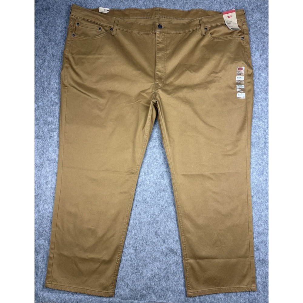 Levis 541 NWT Athletic Taper Men 56x30 Brown Stretch Solid Modern Jeans Khakis